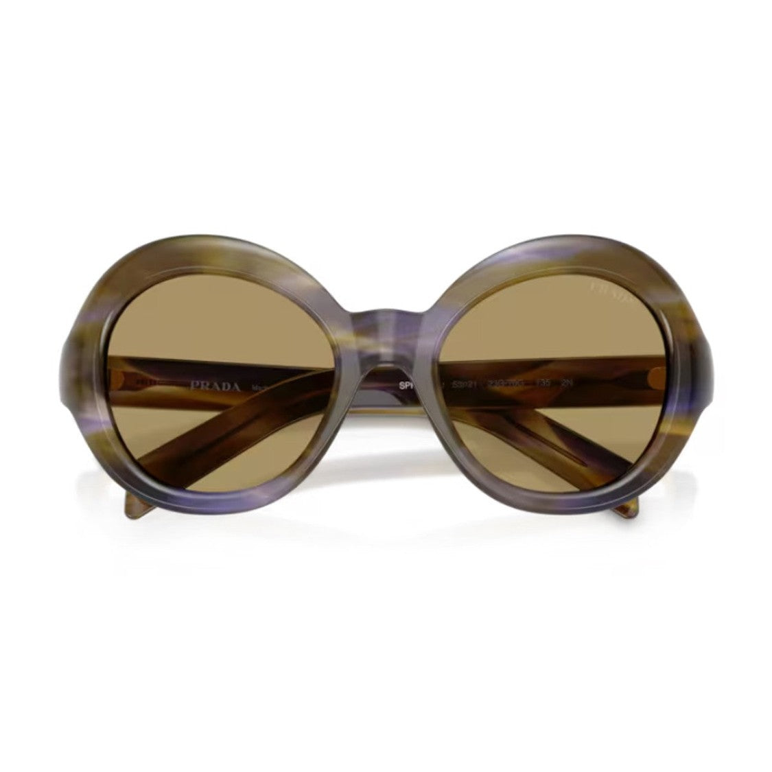 Prada Laguna Striped Acetate Round Sunglasses