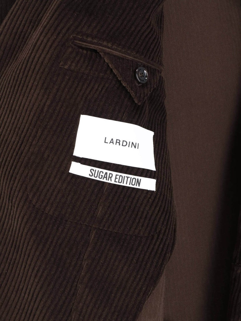 Lardini Brown Corduroy Cotton Velvet Blazer