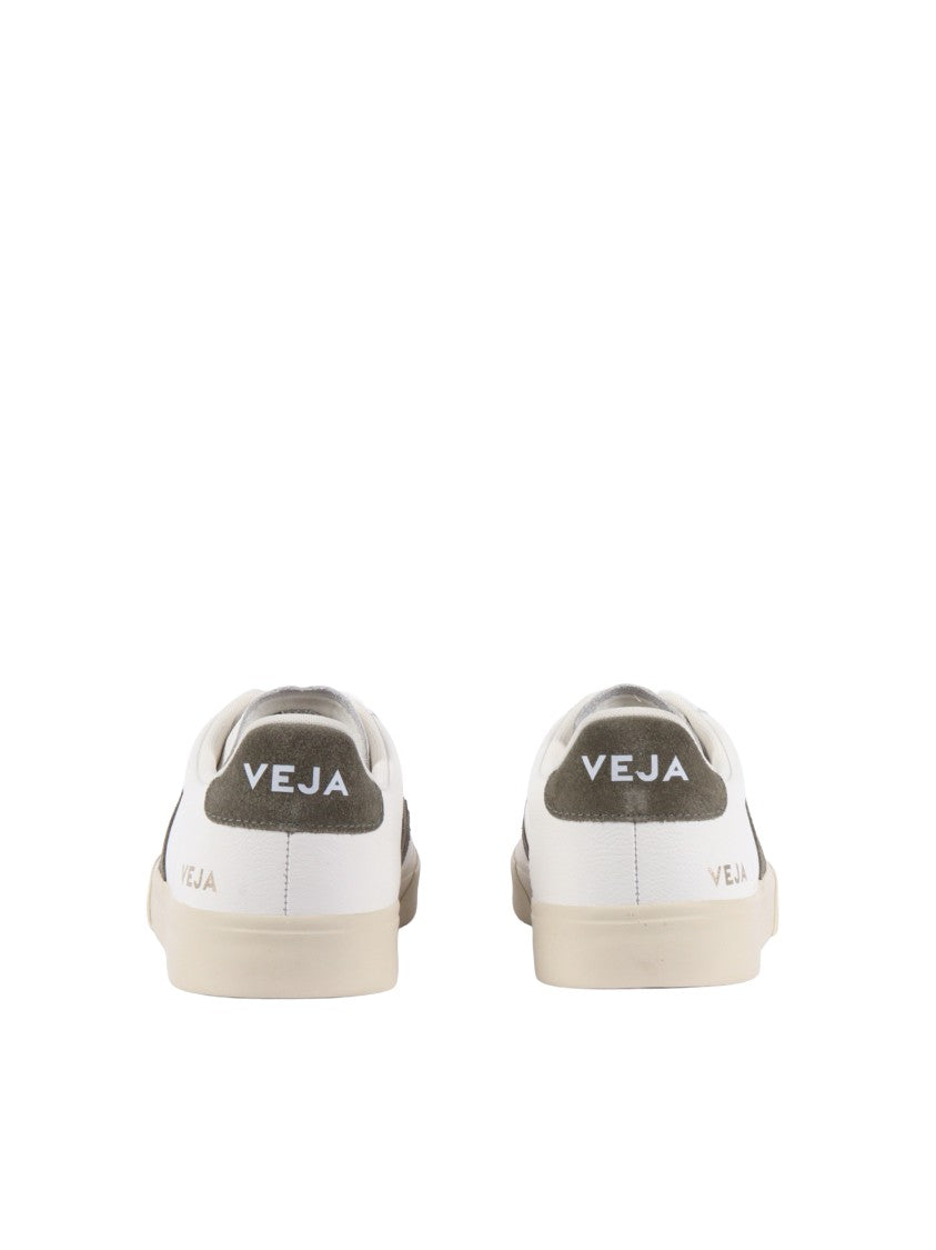 Veja White Khaki Campo Leather Sneakers