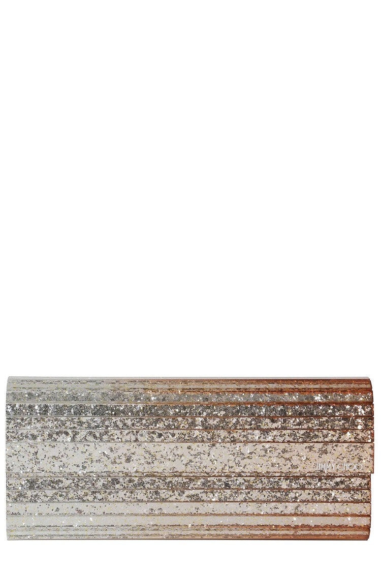Jimmy Choo Pink Gold Sweetie Ombré Glitter Acrylic Shoulder Bag