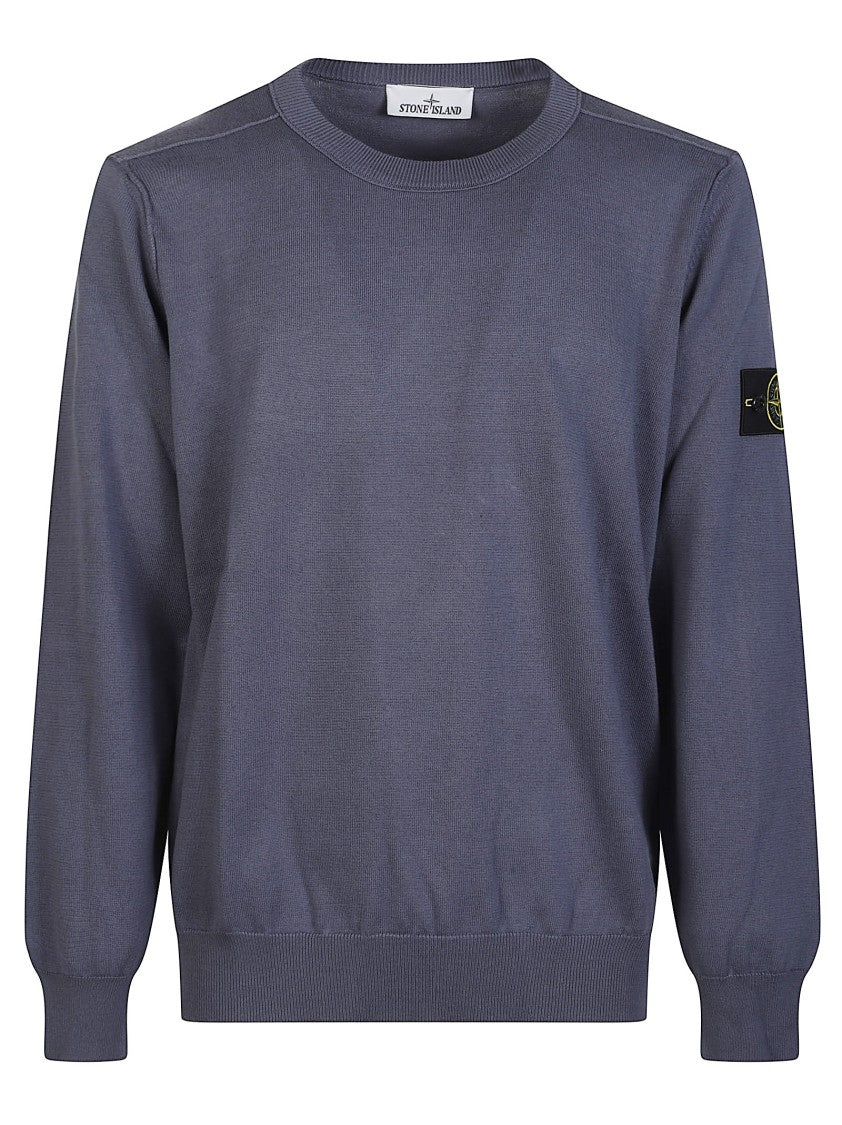 Stone Island Ribbed Round Neck Cotton Sweater