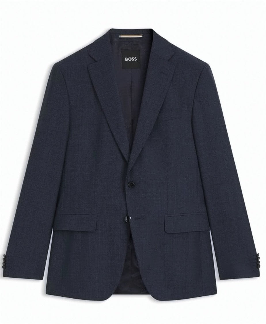 Boss Virgin Wool Jacket With Micro-Pattern