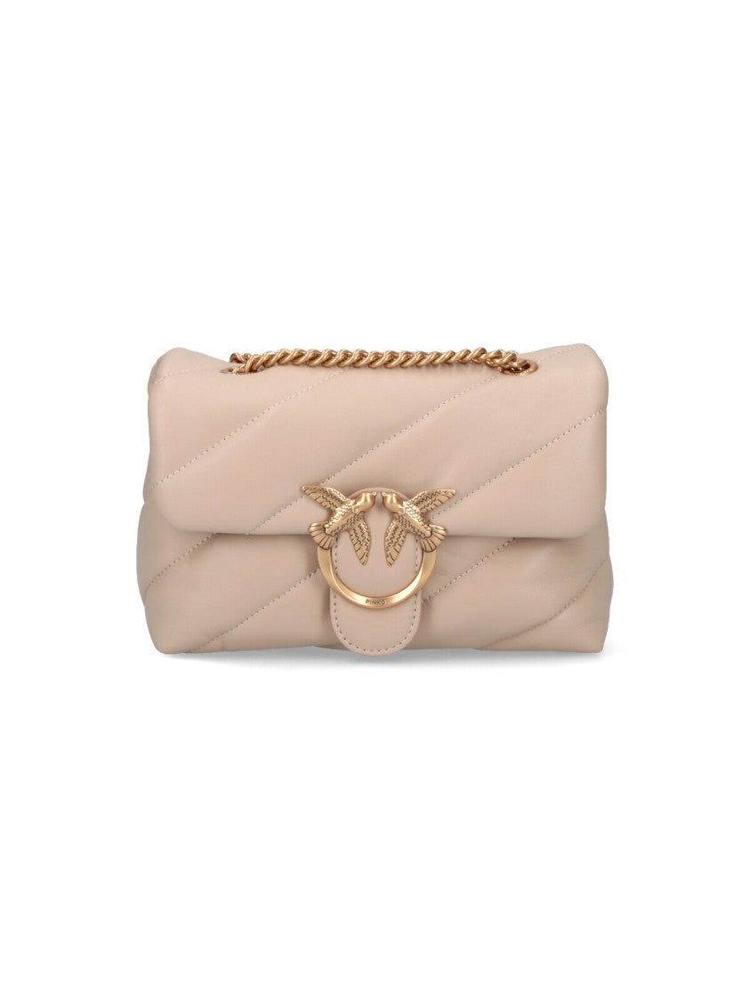 Pinko Structured Beige Handbag With Versatile Carrying Options