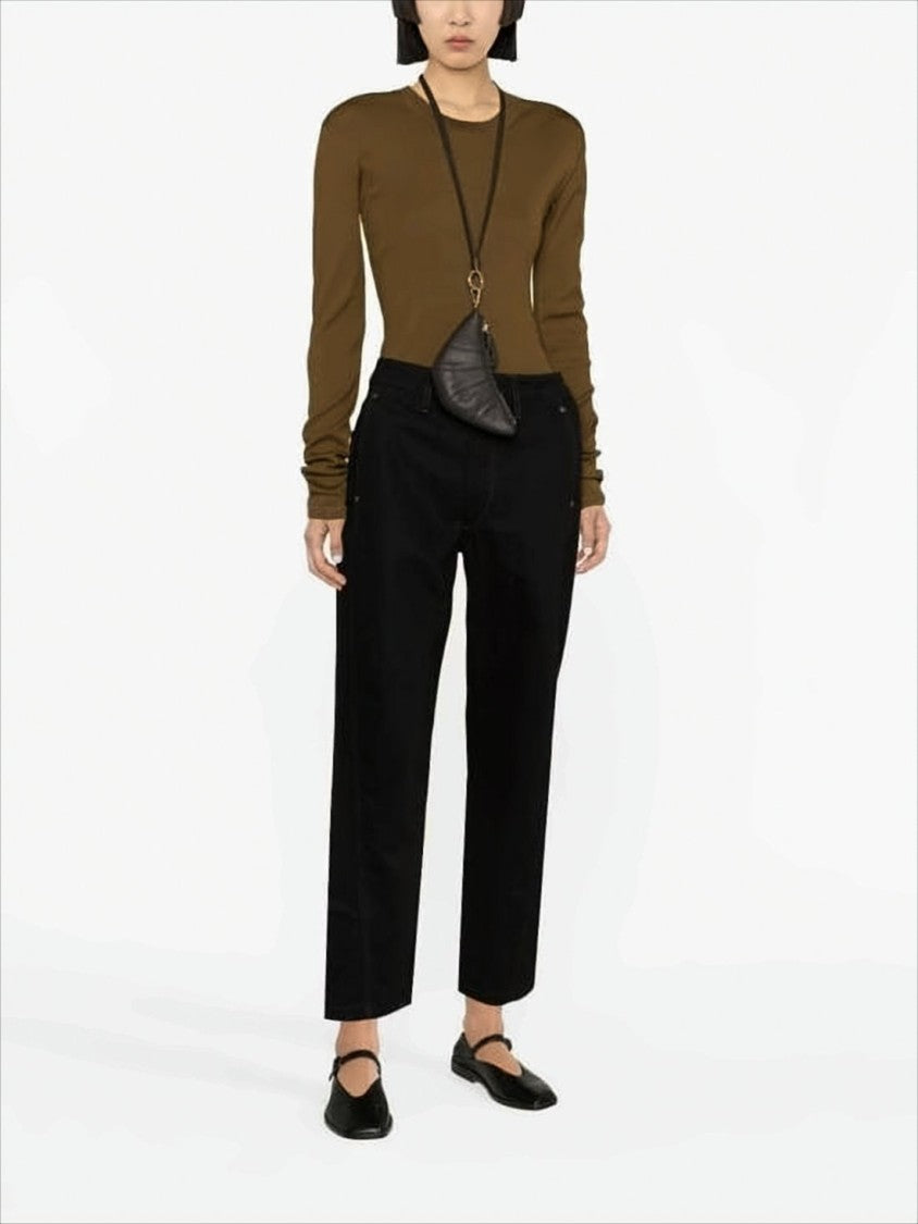 Lemaire High-Waisted Black Denim Pants With Straight-Leg Silhouette