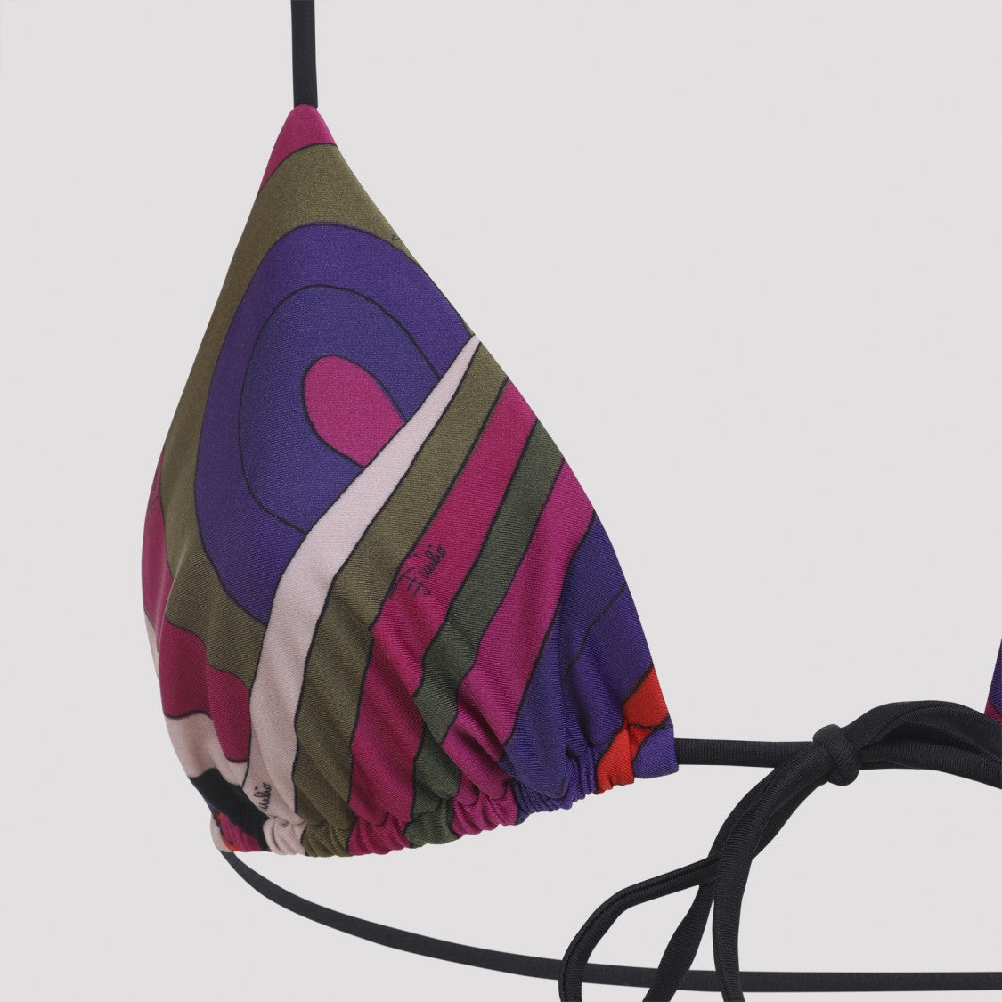 Pucci Triangle Bikini Top With Abstract Pattern And Adjustable Straps