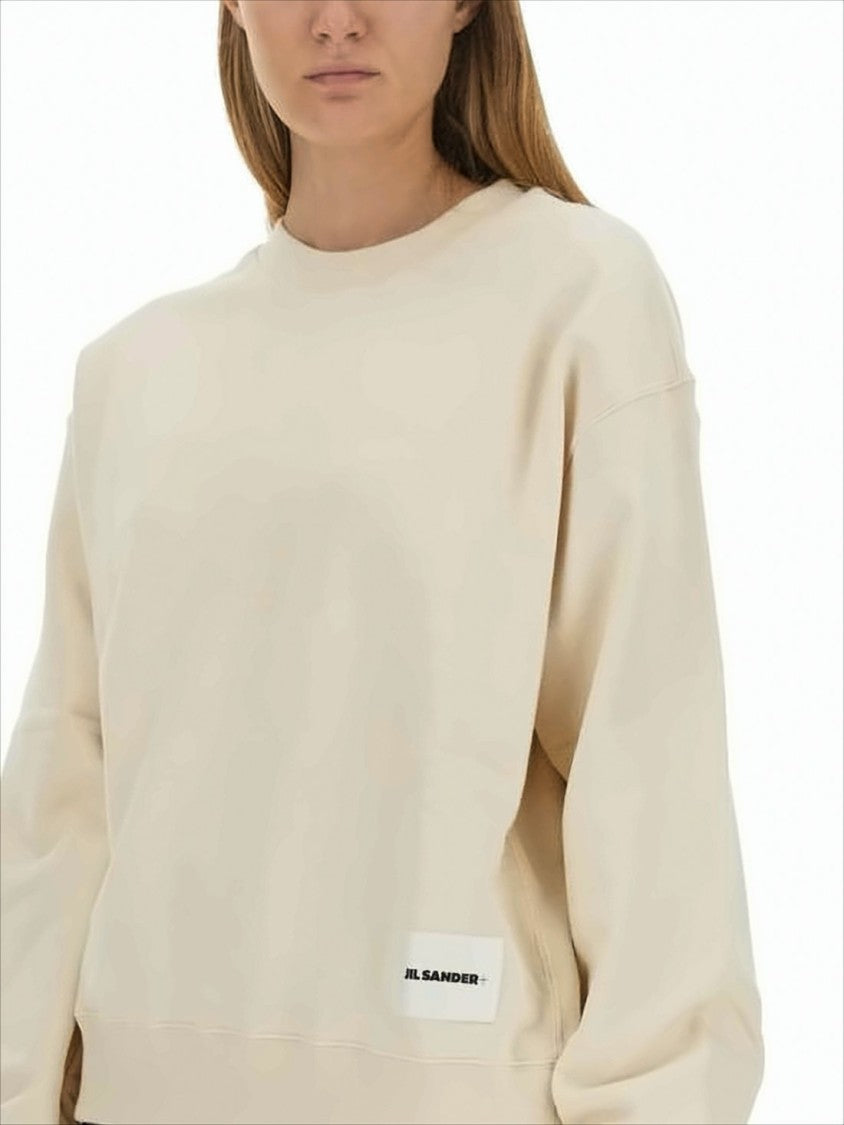 Jil Sander Relaxed Fit Crewneck Sweatshirt With Ribbed Cuffs