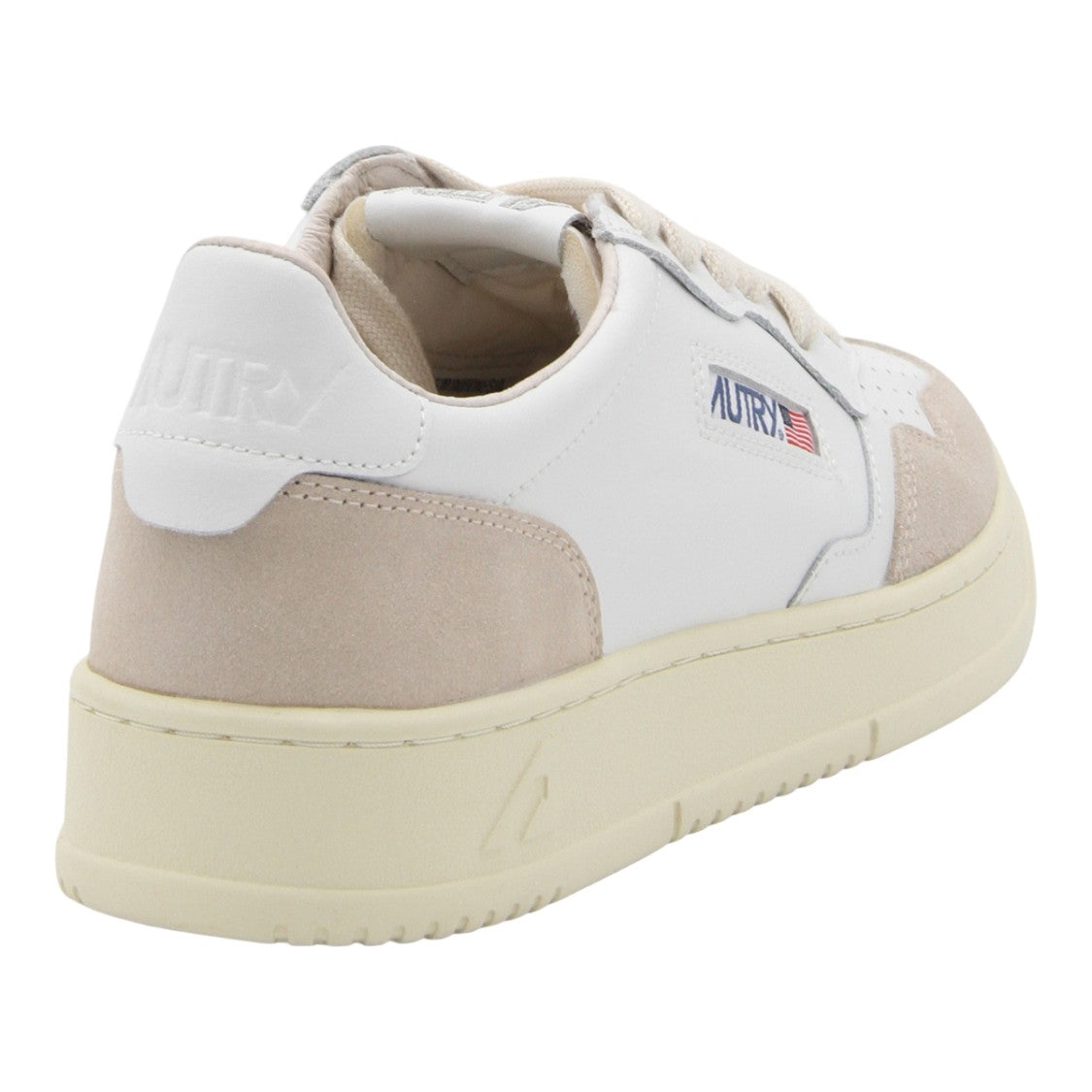 Autry Low-Top White Leather Sneakers With Suede Overlays