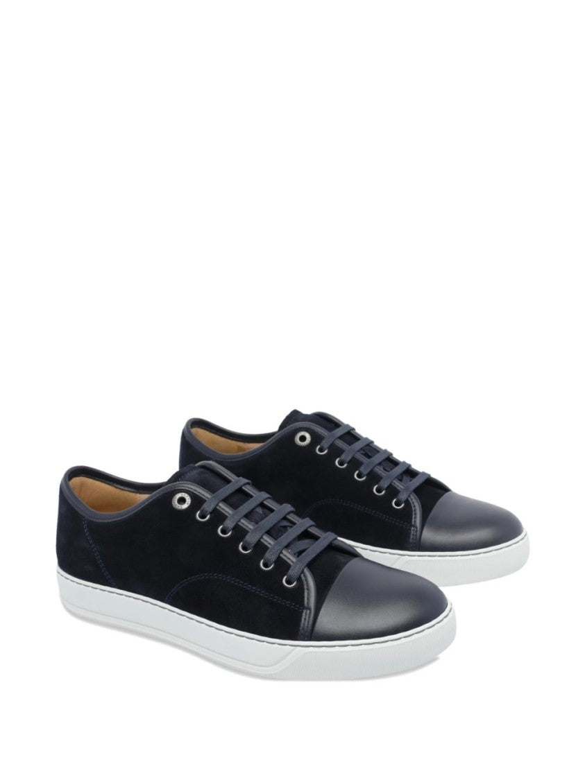Lanvin Low-Top Sneakers With Suede And Smooth Texture Contrast