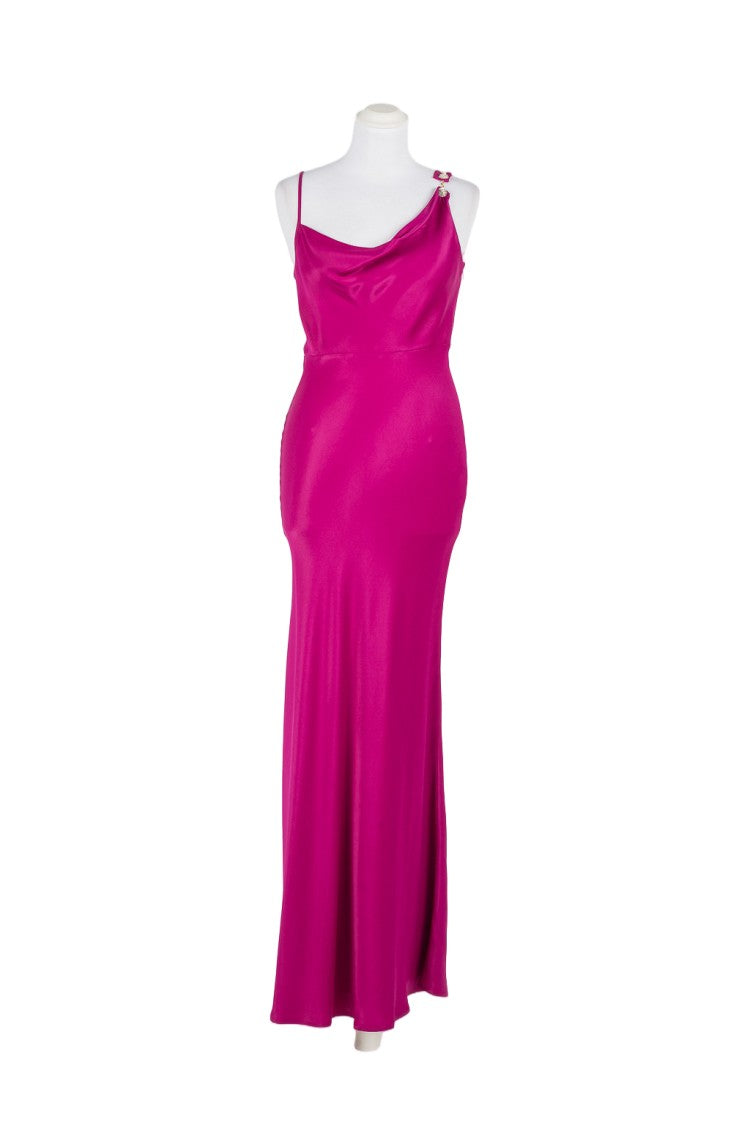 Twin-Set Magenta Draped Spaghetti Straps Maxi Dress