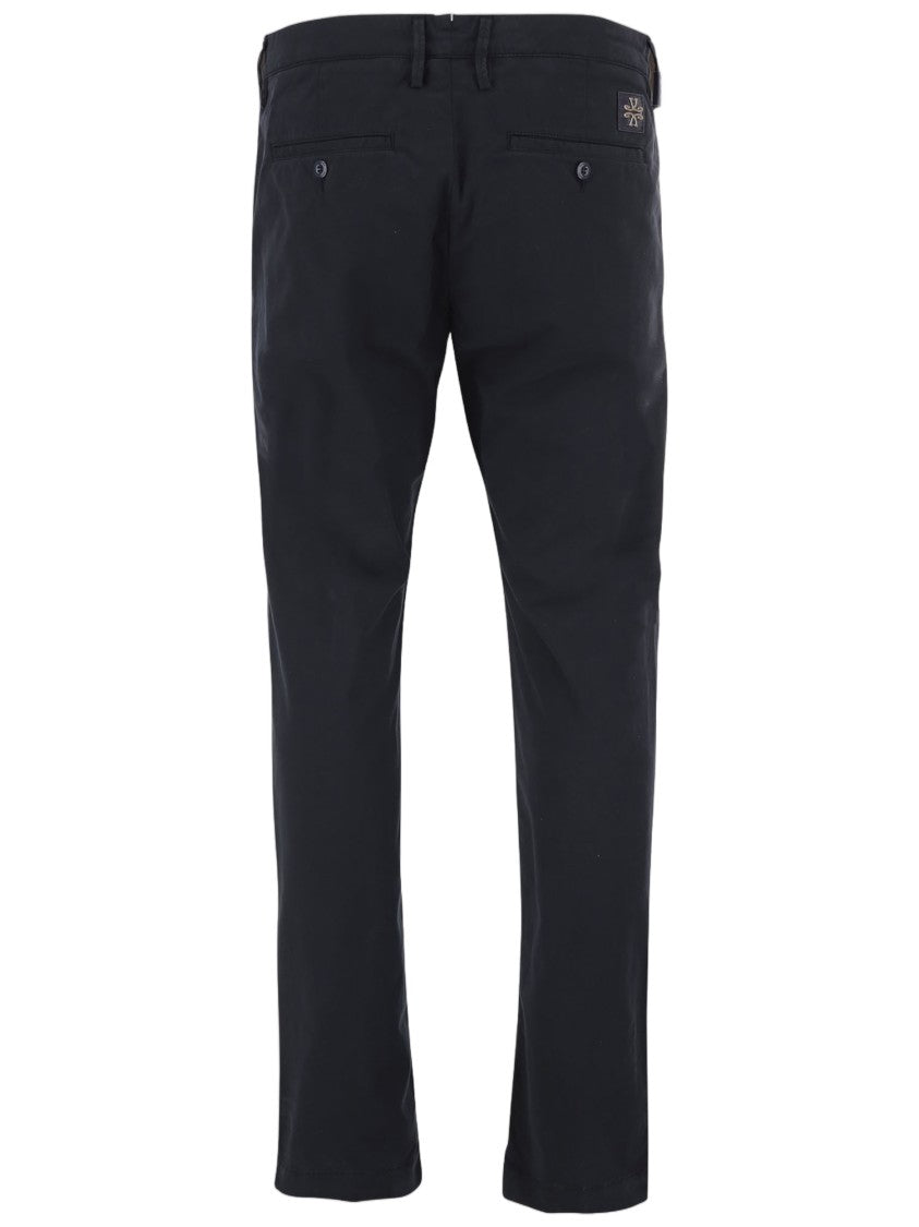 Jacob Cohen Navy Slim-Fit Stretch Cotton Velvet Trousers