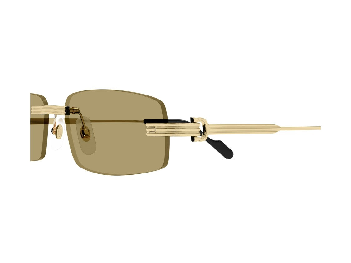 Cartier Gold Ct0535s Rimless Rectangular Sunglasses