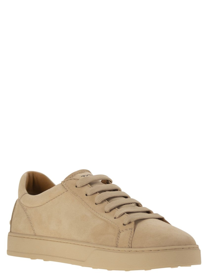 Tod's Suede Leather Sneakers With Embossed Grommets