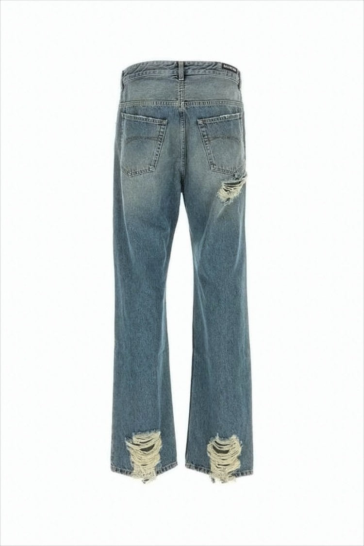 Balenciaga Distressed Blue Denim Pants