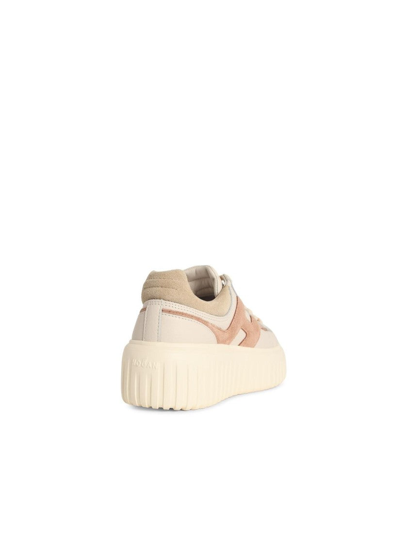Hogan 'H-Stripes' Beige Leather Sneakers