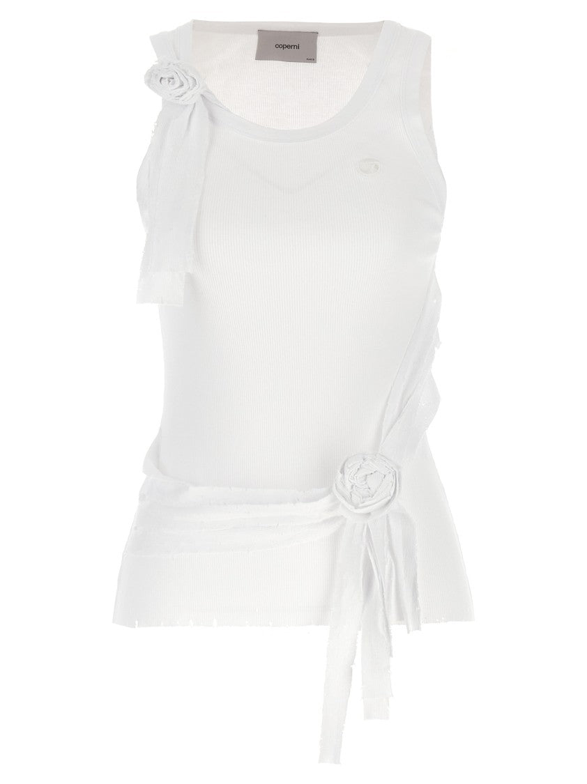 Coperni 'Distressed Rose Rib' Tank Top