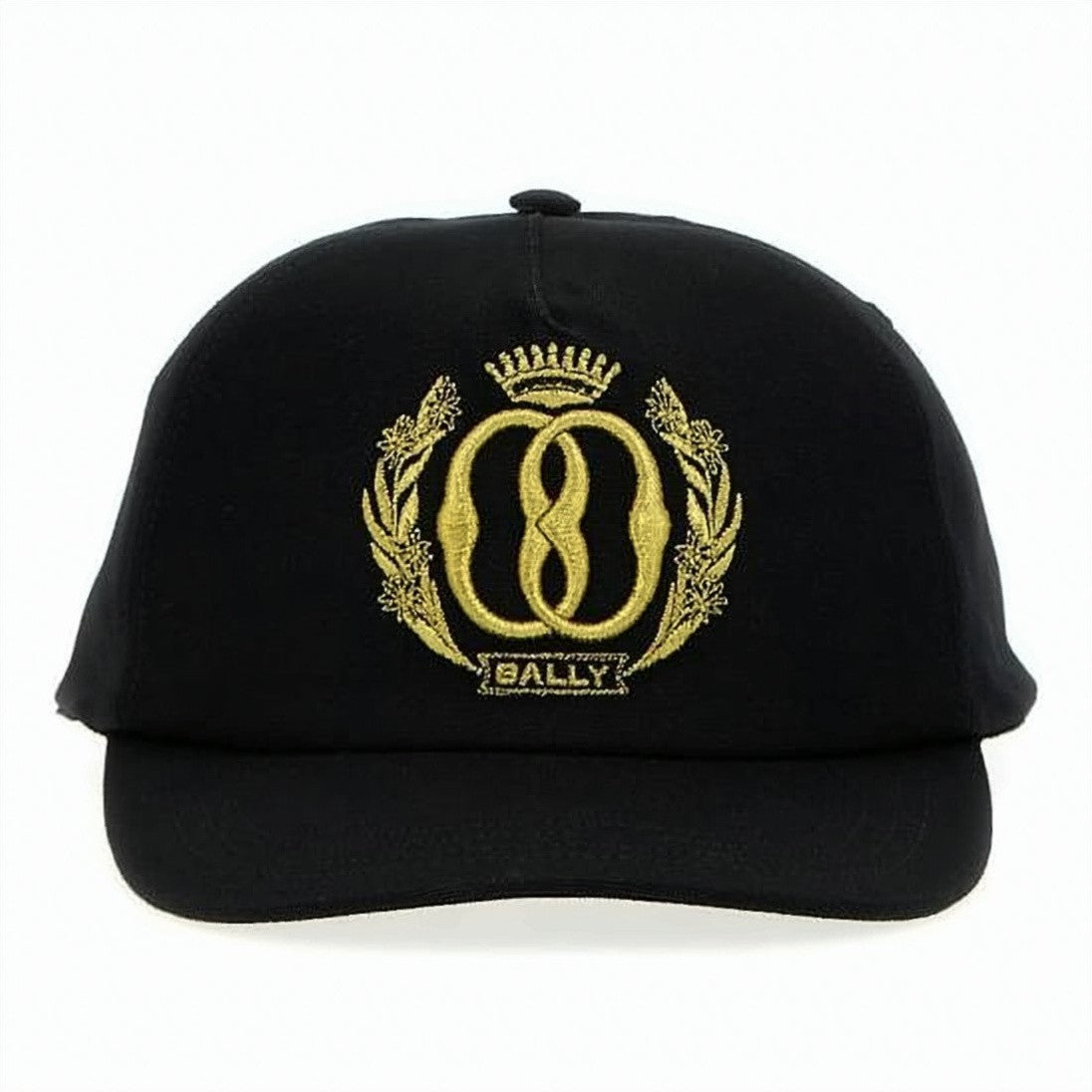 Bally Black Baseball Cap With Gold Embroidered Emblem