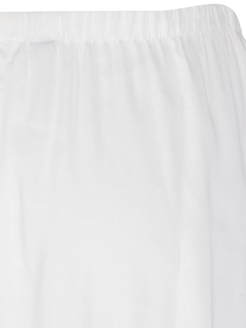 Max Mara Wide-Leg Trousers In Linen Blend Jersey With Gathered Waistband