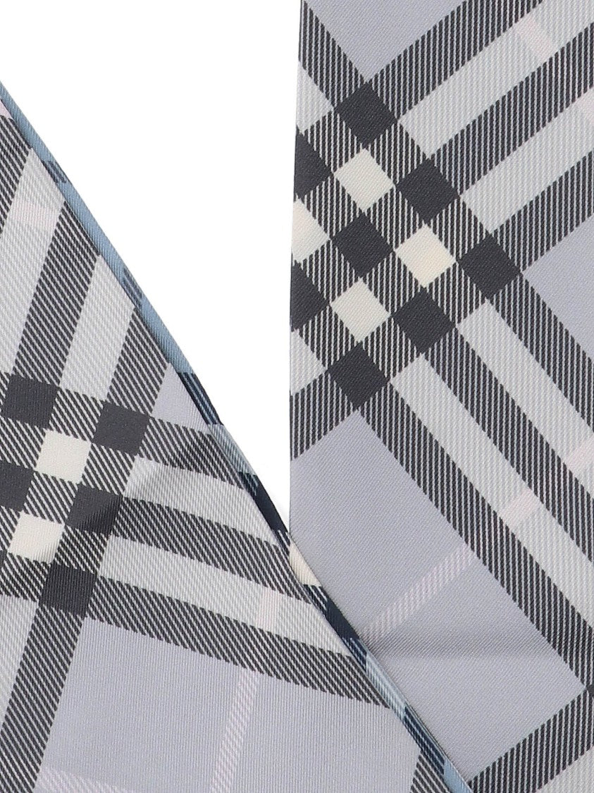 Burberry "Check" Silk Foulard – Grey