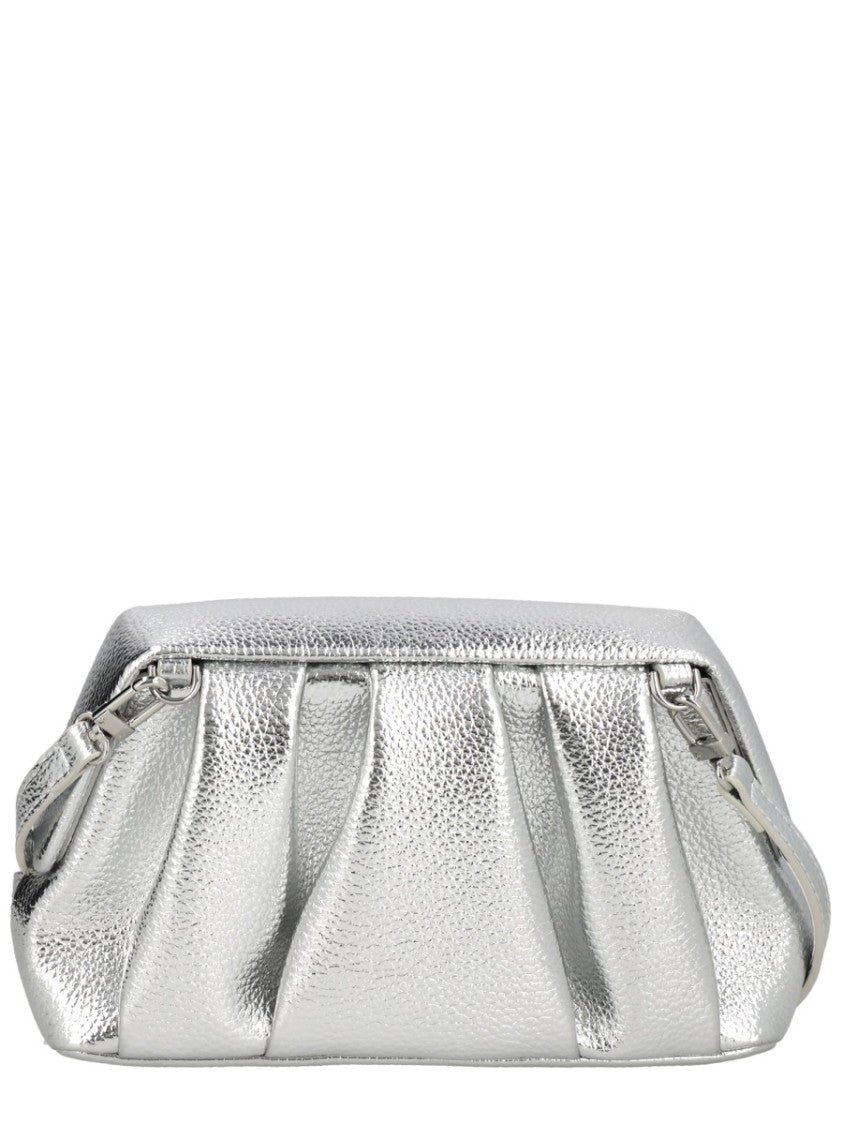 Themoirè Athena Pleated Metallic Frame Handbag