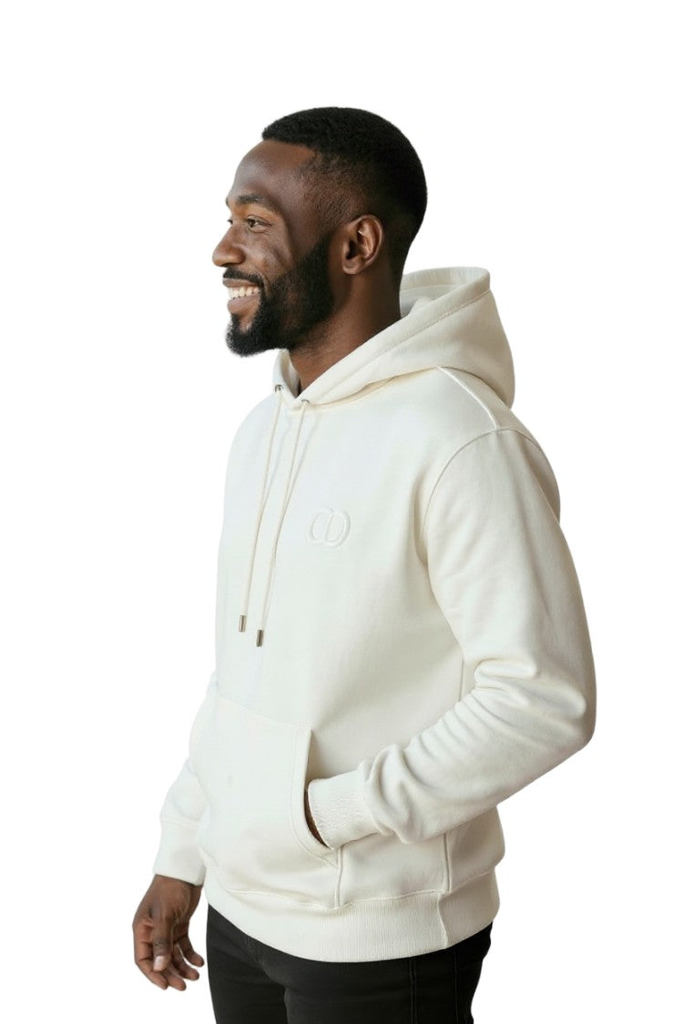 Dior White Fleece-Lined Hoodie