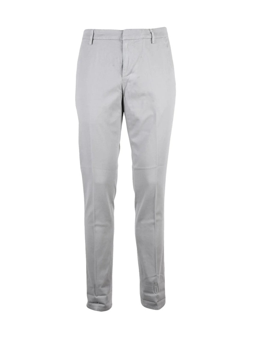 Dondup Light Grey Gaubert Slim-Fit Modal-Cotton Blend Trousers