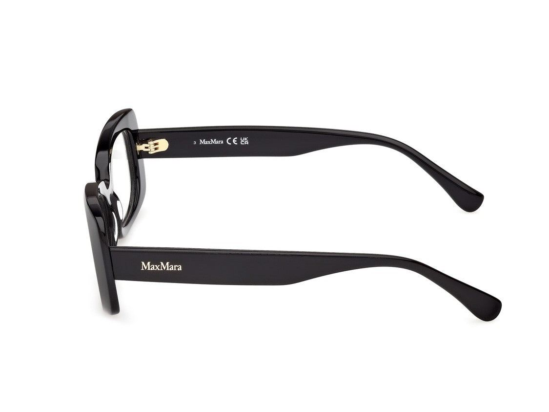 Max Mara Glossy Black Mm5233 Oversized Square Acetate Eyeglasses