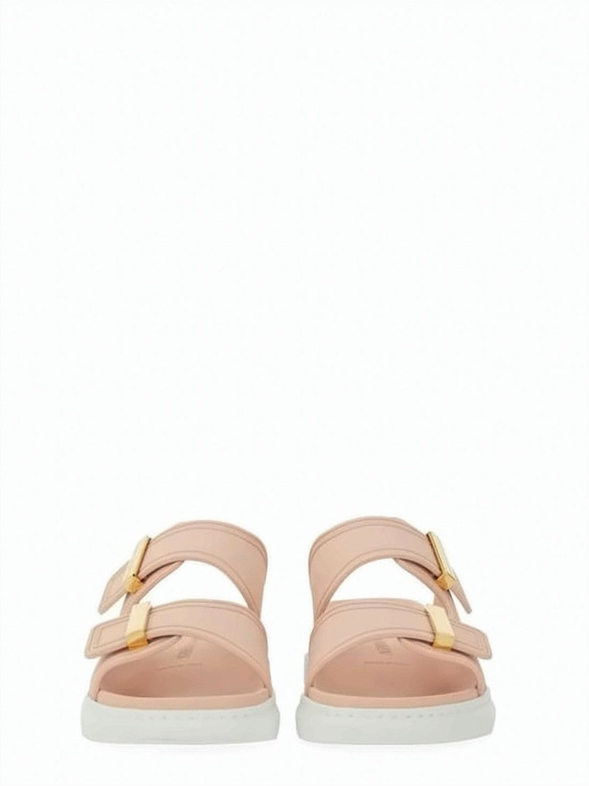 Alexander Mcqueen Hybrid Rubber Slides With Adjustable Gold-Tone Buckles