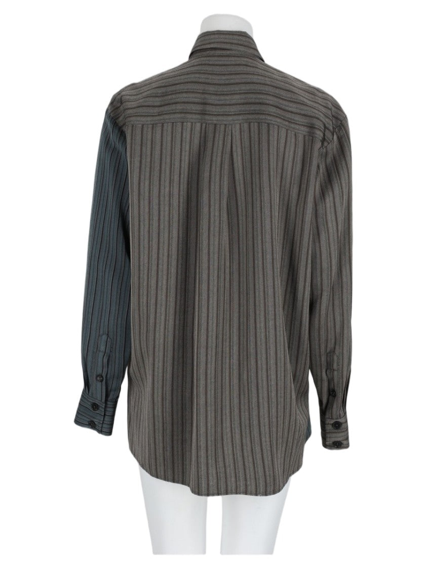 Paul Smith Grey Pinstripe Relaxed-Fit Viscose Shirt