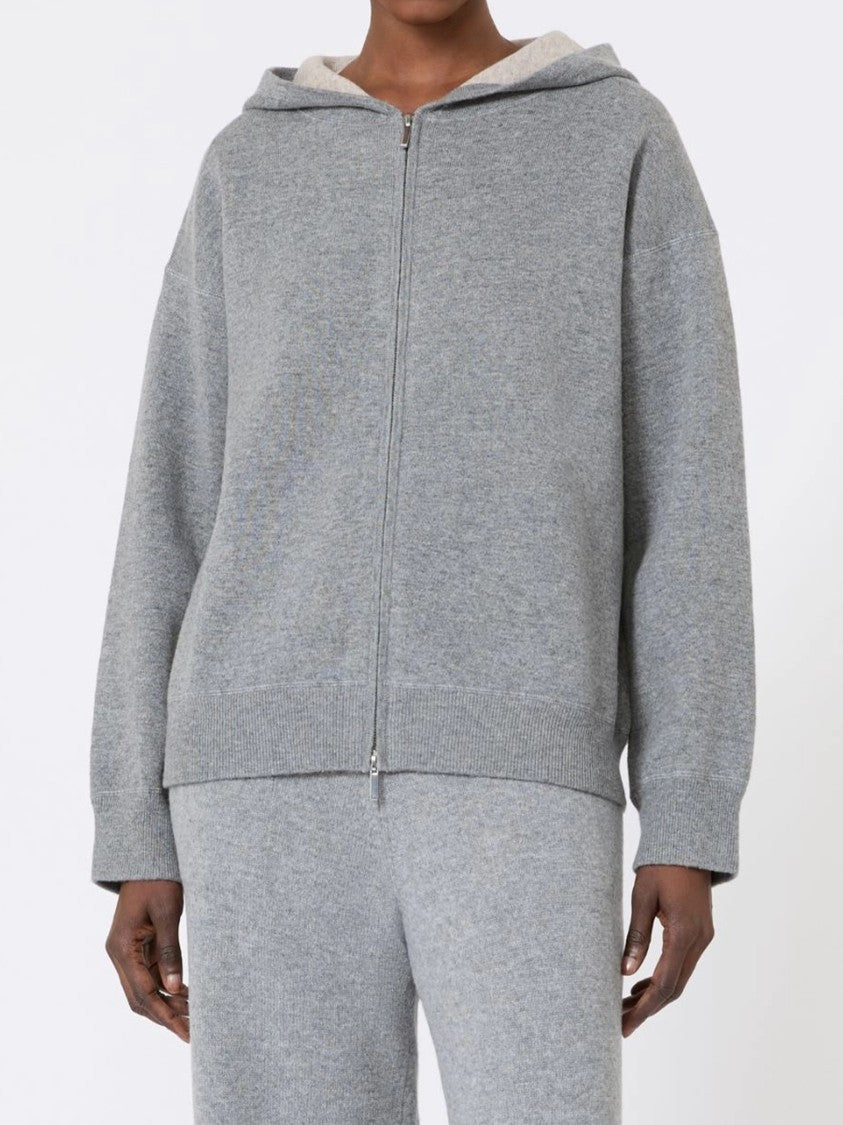 Max Mara Relaxed-Fit Zip-Up Hoodie With Contrasting Lining And Graphic Detail