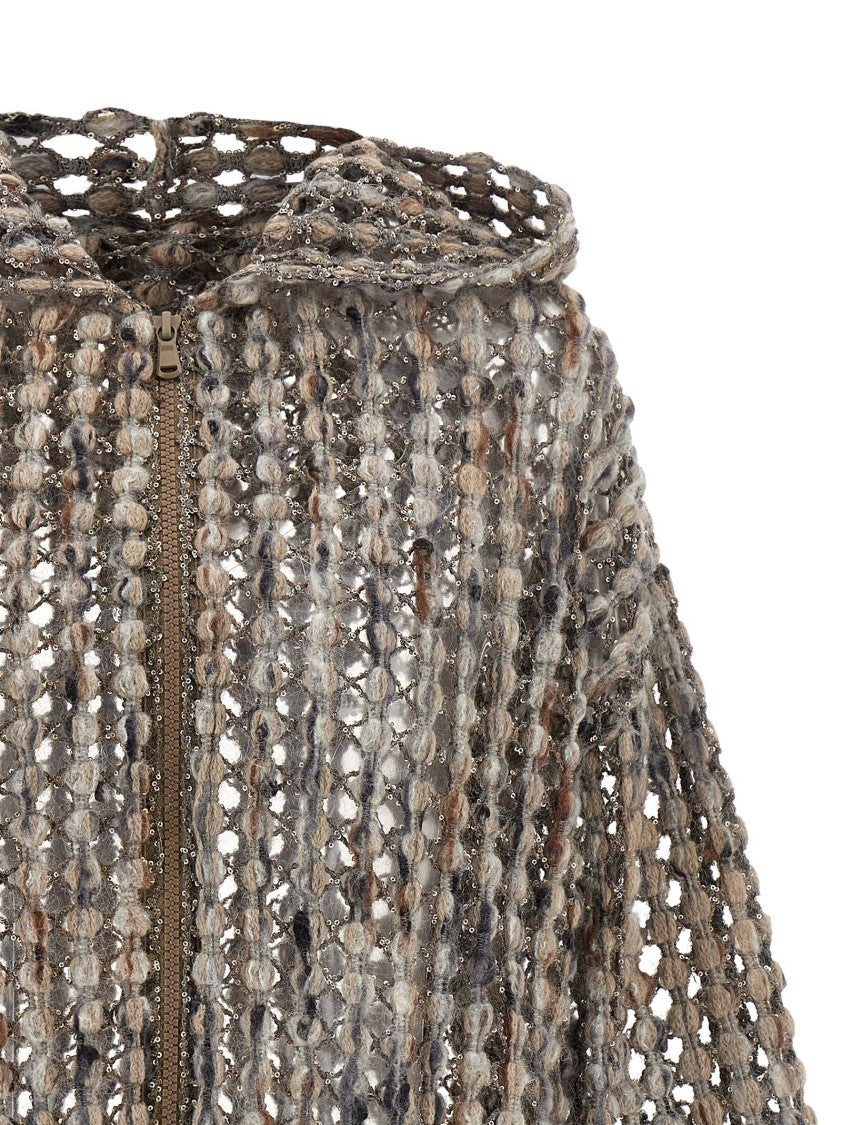 Brunello Cucinelli 'Balloon Net Embroidery' Cardigan