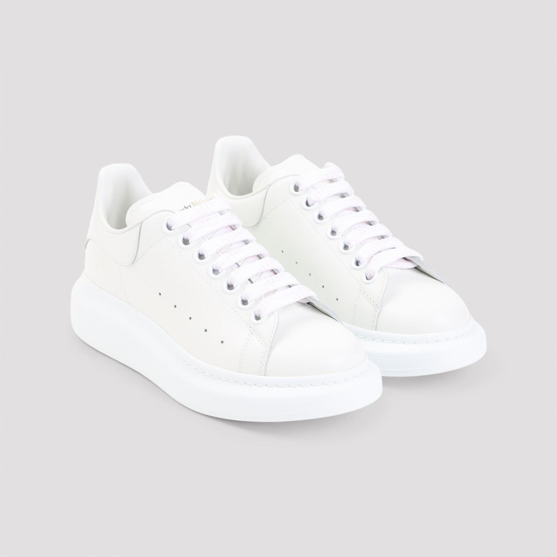 Alexander Mcqueen Calf Leather Sneakers With Elevated Rubber Sole