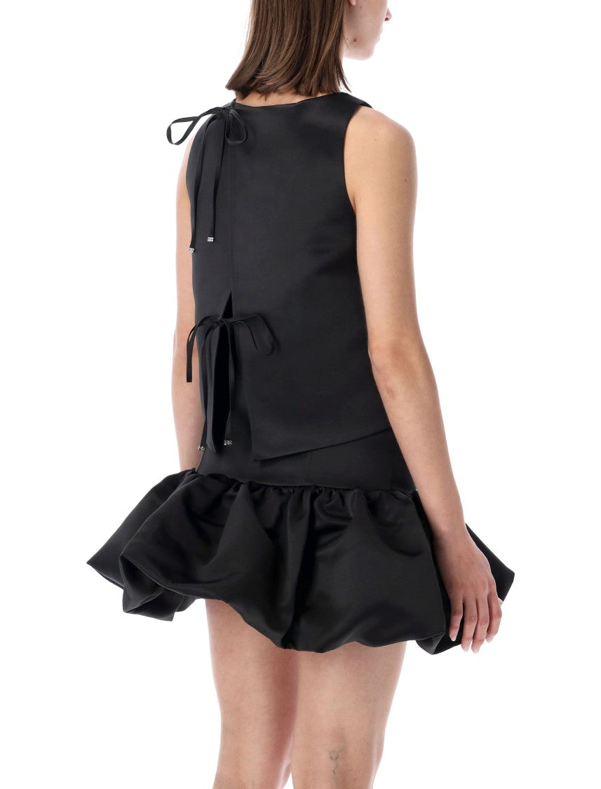 Ganni Satin Open Back Crop Top