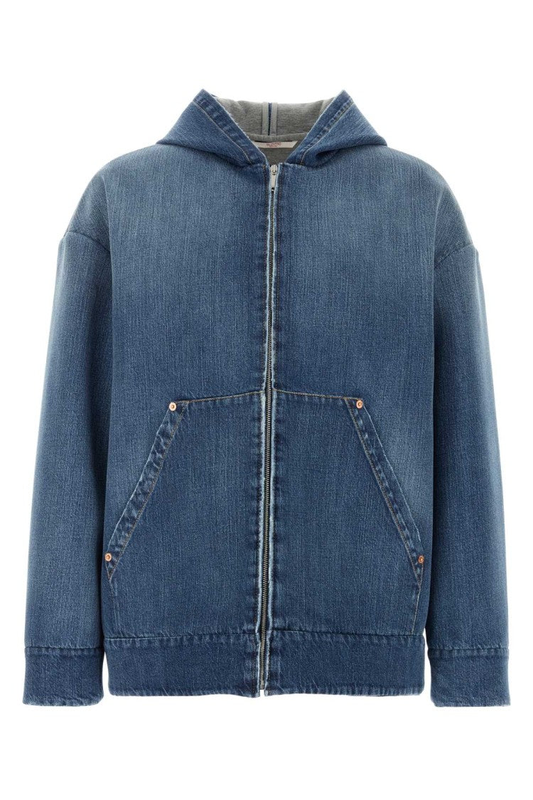 Valentino Garavani Relaxed-Fit Denim Jacket With Hood