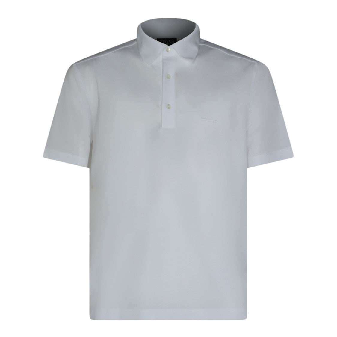 Zegna Short-Sleeve Minimalist Polo Shirt With Textured Fabric