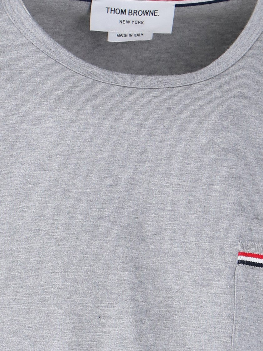 Thom Browne Tricolor Detail T-Shirt – Grey