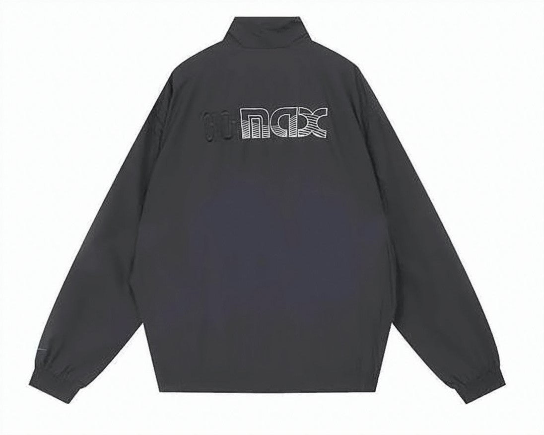 Nike Sleek Black Nylon Jacket With Bold Graphic