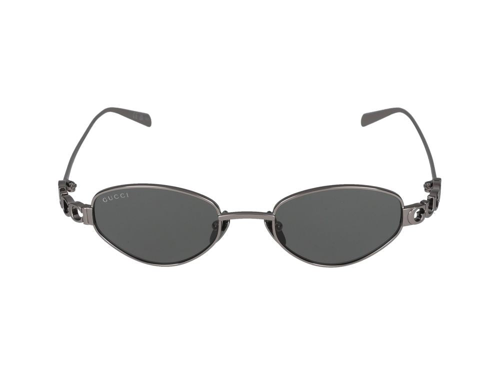 Gucci Ruthenium Metal Sunglasses Rectangular Sunglasses