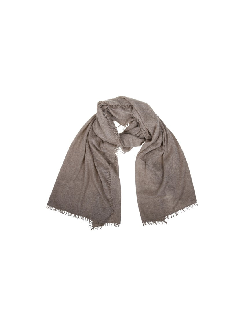 Mouleta Textured Cashmere Scarf With Fringed Edges