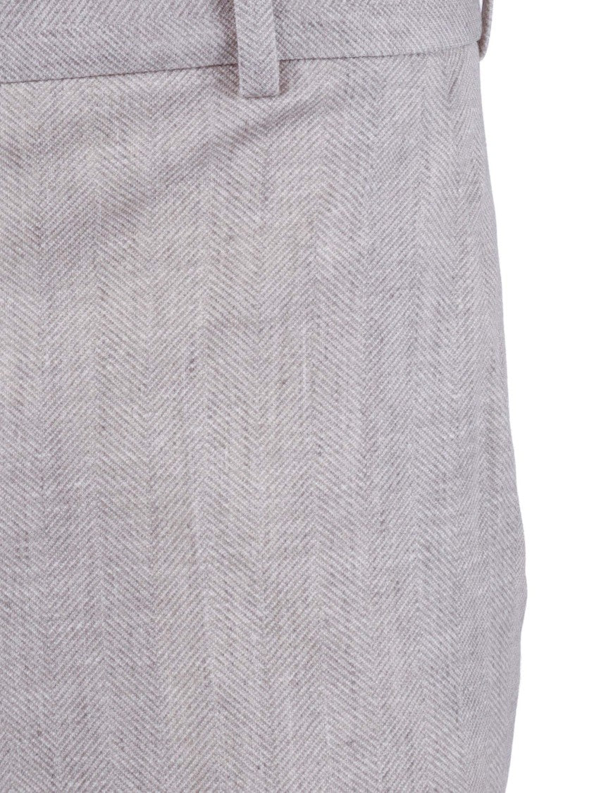 Circolo 1901 Carrot Herringbone Tapered Carrot Pants