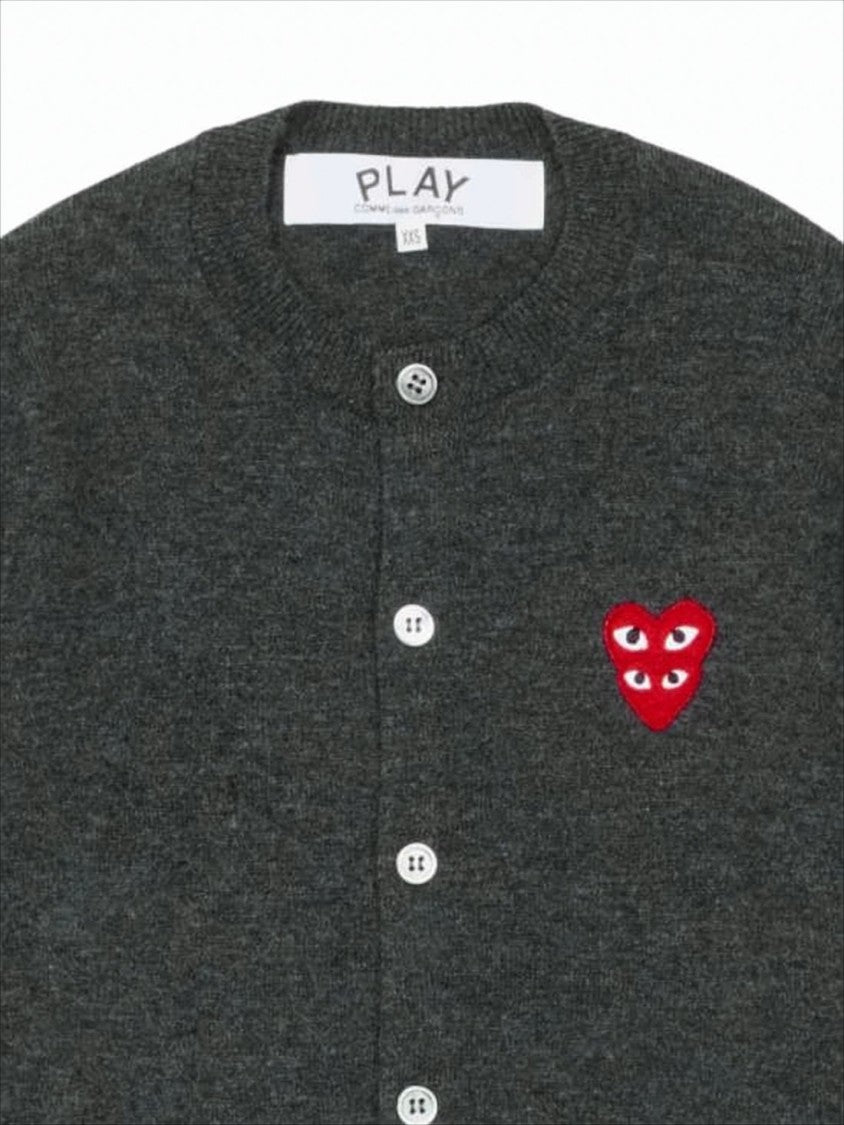 Comme Des Garçons Dark Grey Wool Cardigan