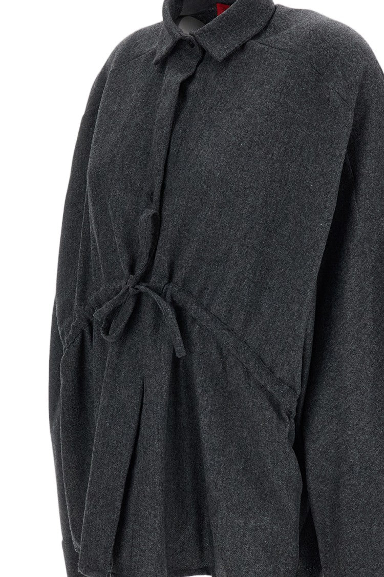 The Latest Grey Dalida Wool-Blend Shirt