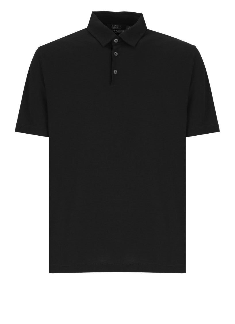 Zanone Black Mc Polo Shirt