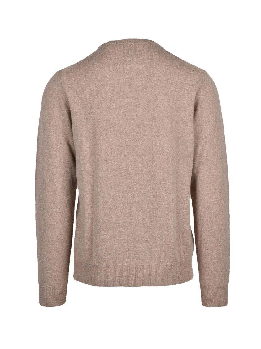 Gant Beige Wool Crewneck Sweater With Ribbed Detailing