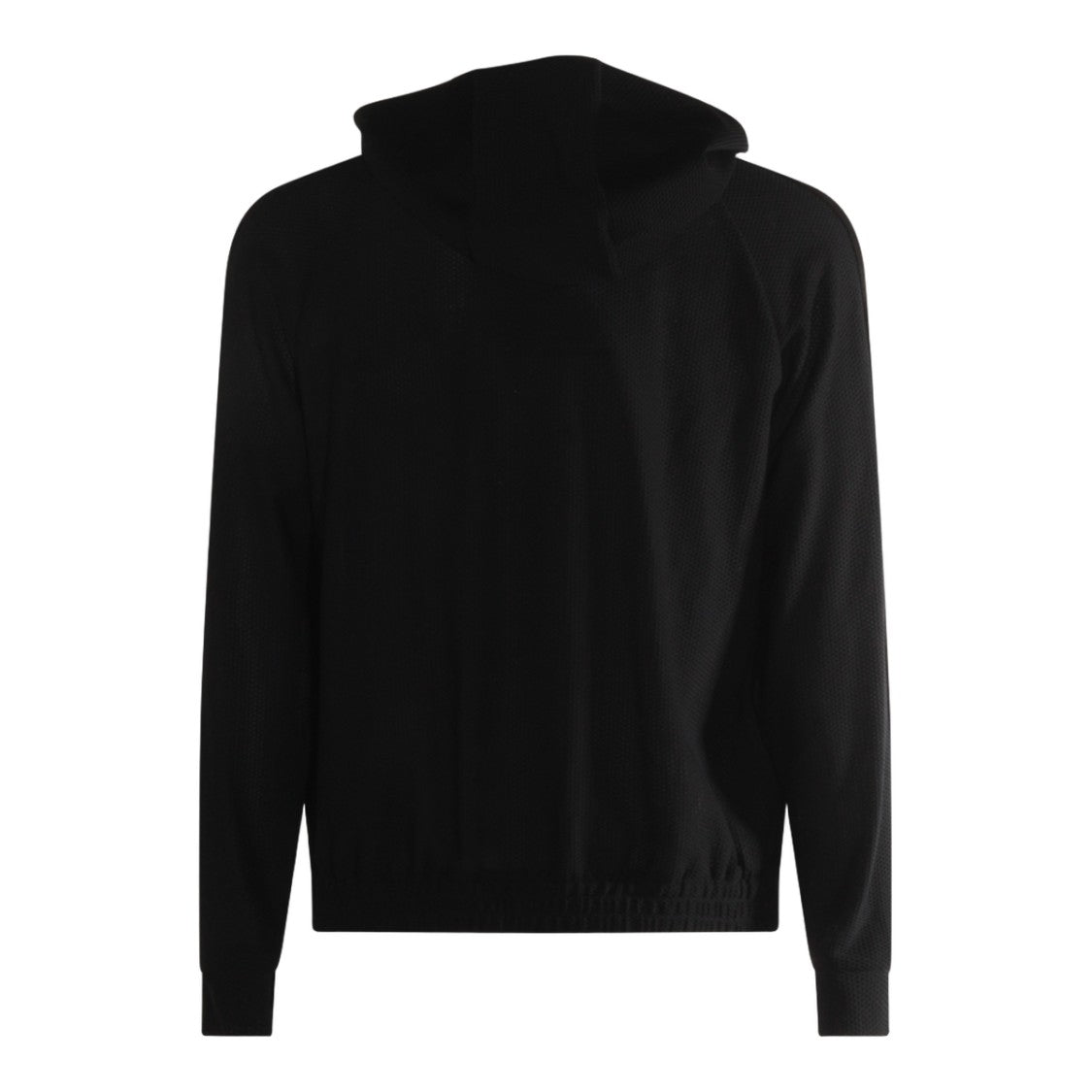 Giorgio Armani Black Jacket With Textured Fabric And Hood