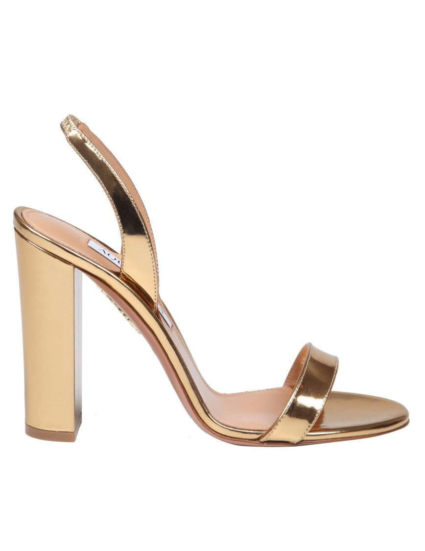 Aquazzura So Nude Sandal In Mirror Effect Leather
