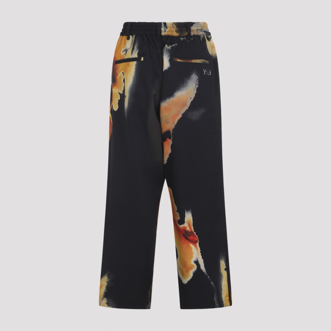 Y-3 Relaxed Fit Black Trousers With Abstract Pattern