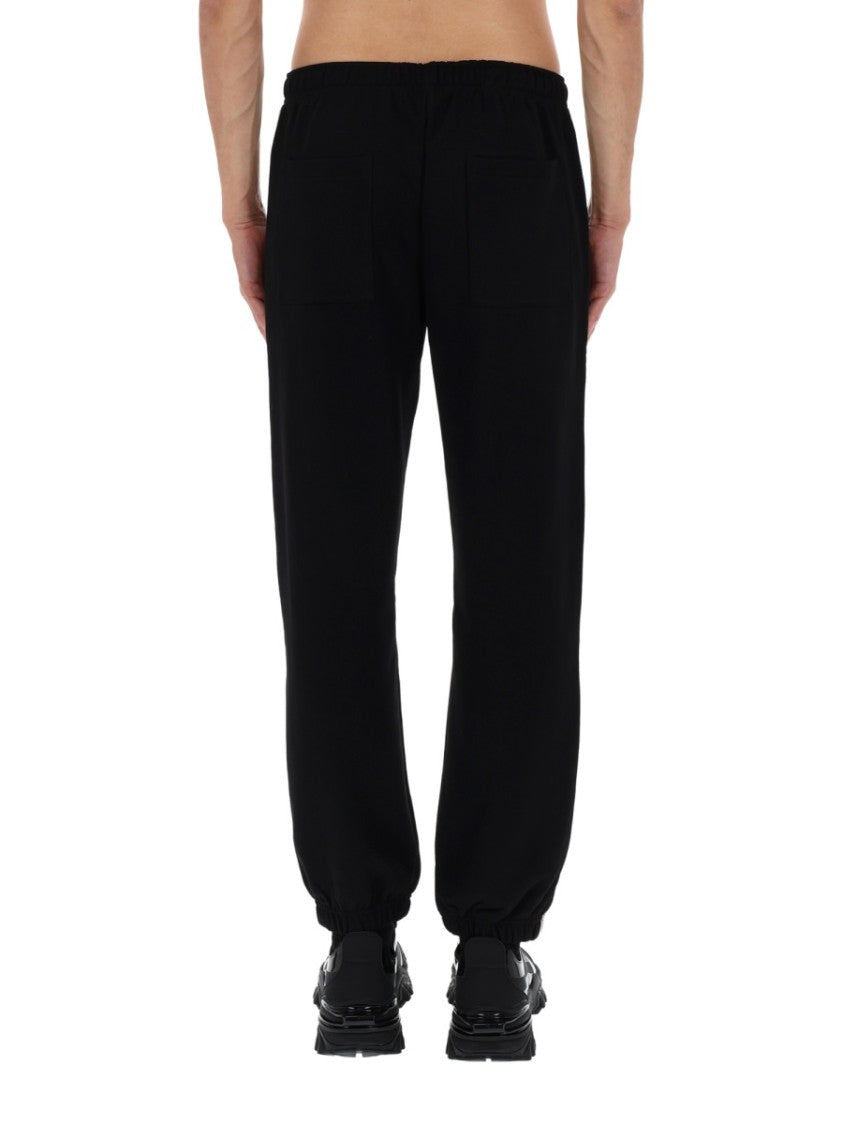 Versace Jeans Couture Black Beige Side Stripes Cotton Sweatpants