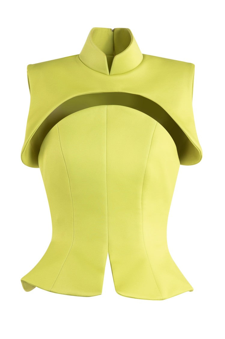 Saiid Kobeisy Neoprene Corset With Detachable Bolero