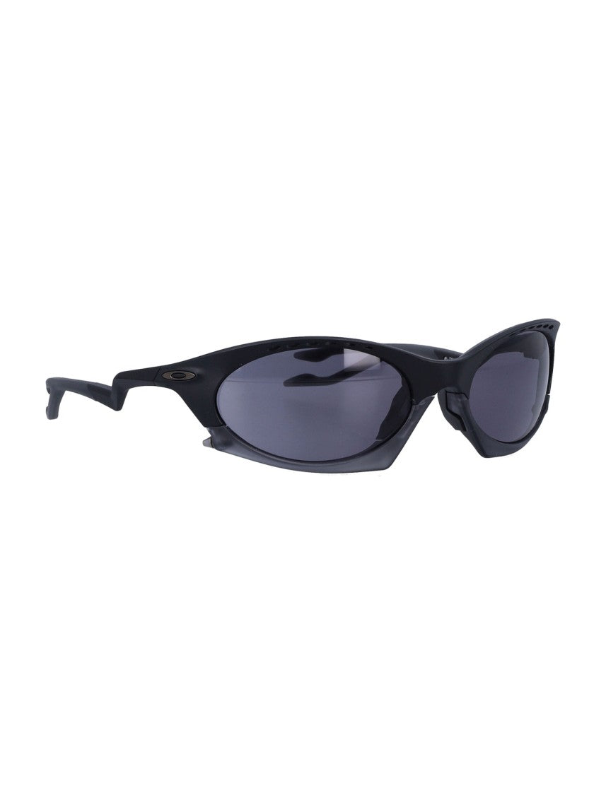 Oakley Plantaris Wraparound Black Frame Sunglasses
