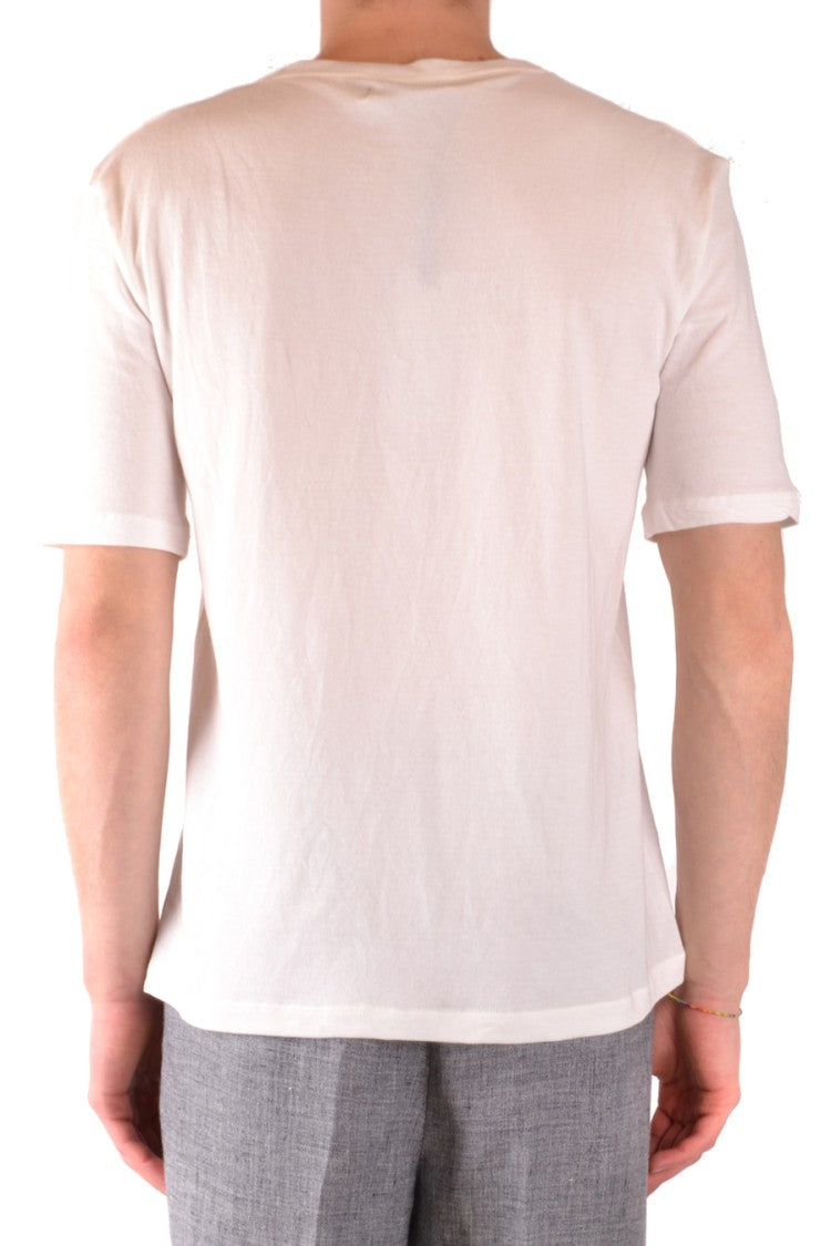 Laneus White Crew Neck T-Shirt With Relaxed Fit